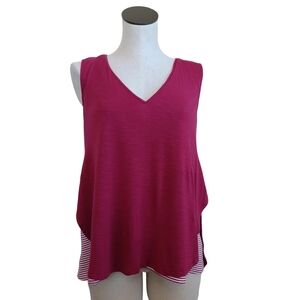 Anthropologie Deletta Top Sleeveless Layered Tank V Neck Tee Shirt Size Medium